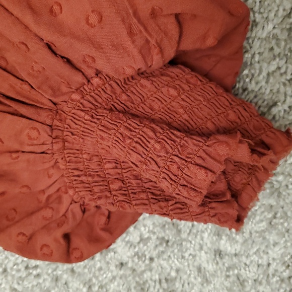 Anthroropologie BOHO Pilcro LongSleeve Mock-Neck Swing Orange Mini Midi Dress 2X - Picture 12 of 13